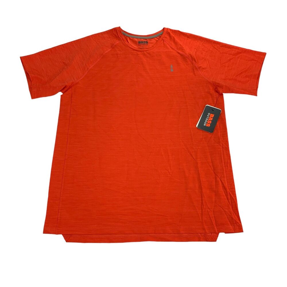 Bass Outdoor Mens Path Performance Logo Short Sleeve T-Shirt Paprika Orange XL